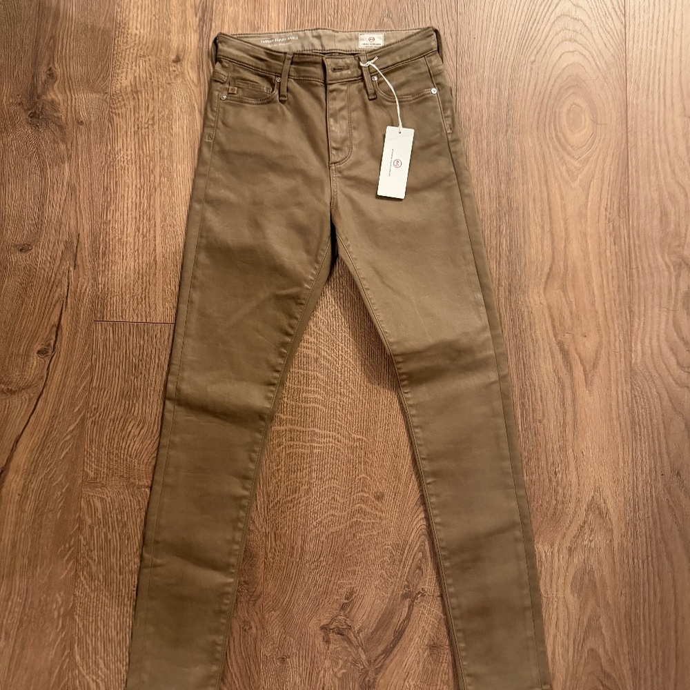 NWT Adriano Goldschmied Farrah Skinny Ankle Coated Jeans